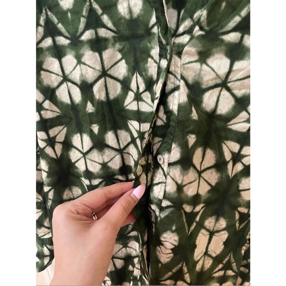 ZARA WOMAN PRINTED TUNIC DRESS GREEN ECRU size XL - Picture 4 of 7